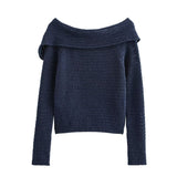 Off-Shoulder Stickad Tröja