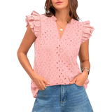 Ylva™ - Sleeveless ruffle blouse