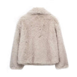 Elise™ - Beige Faux Fur Jacka